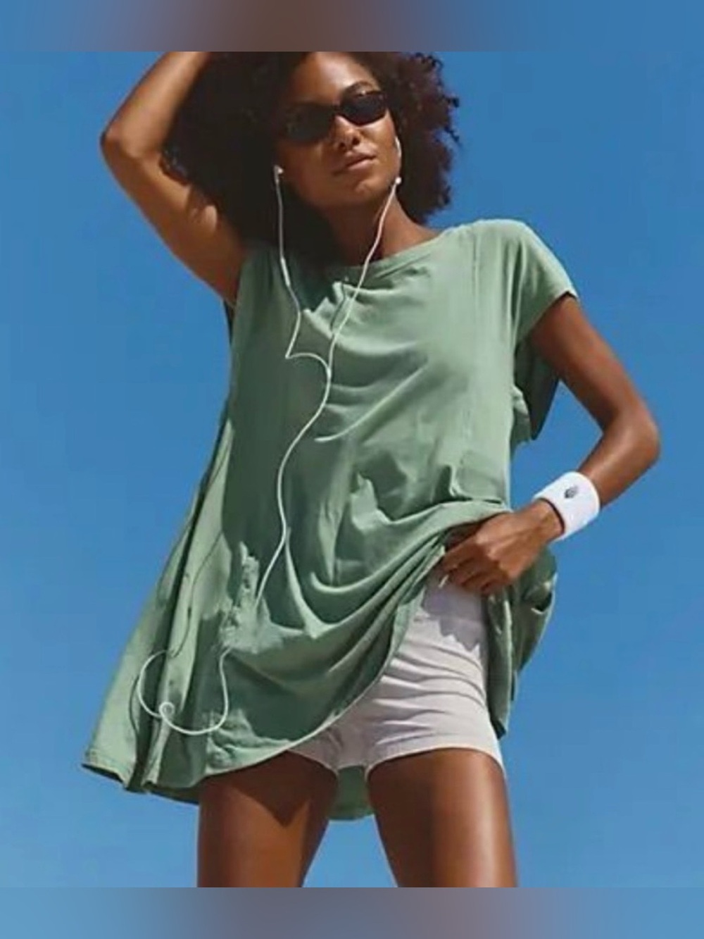 FP Movement by Free People Oversized Sage Green Active Tee